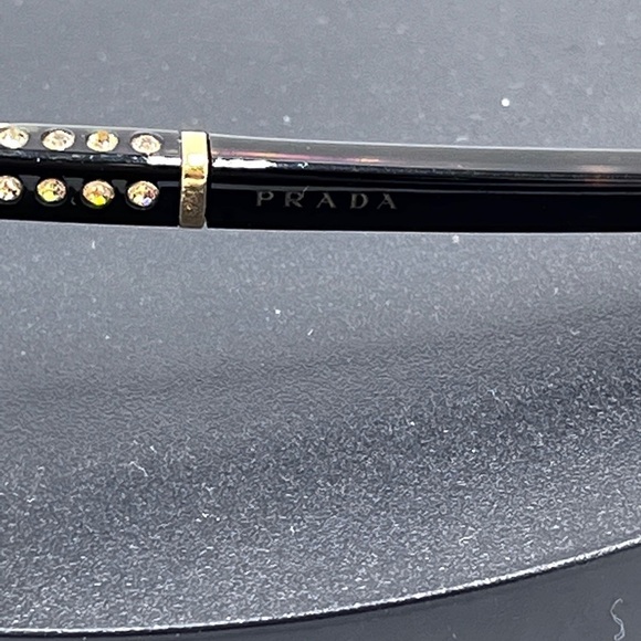 Prada VPR 05G Brown Tortoise Color Crystal Rectangle Eyeglass Women Frames Italy - Picture 10 of 16